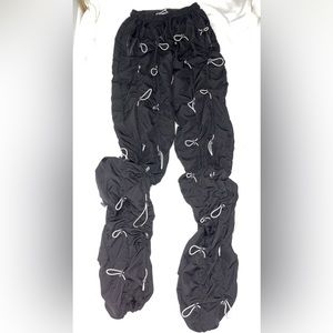 Black, bungee pants